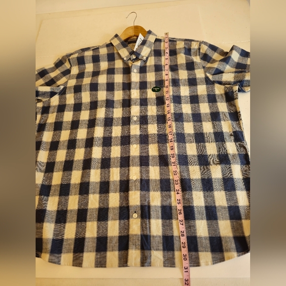 NWT L.L. Bean Men's Vintage Indigo Blue Plaid Short Sleeve  Shirt Size XL - Picture 11 of 15